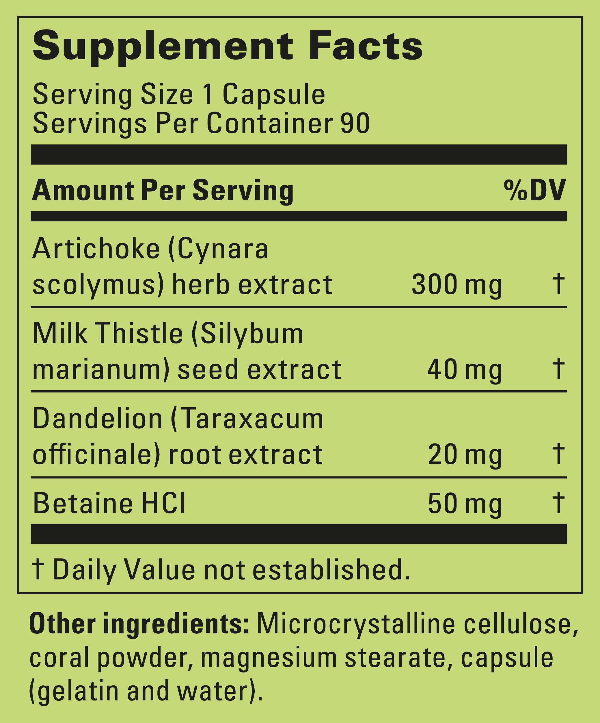 Supplement Label